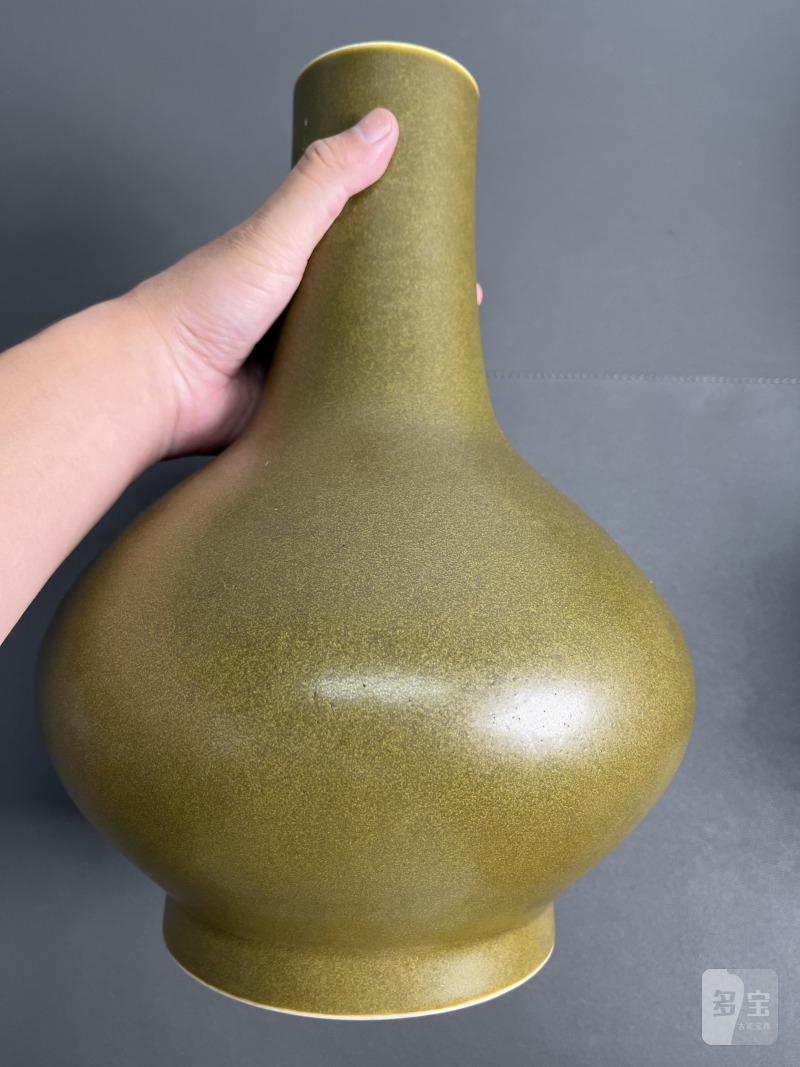 清光绪  茶叶末釉荸荠瓶 - 图7